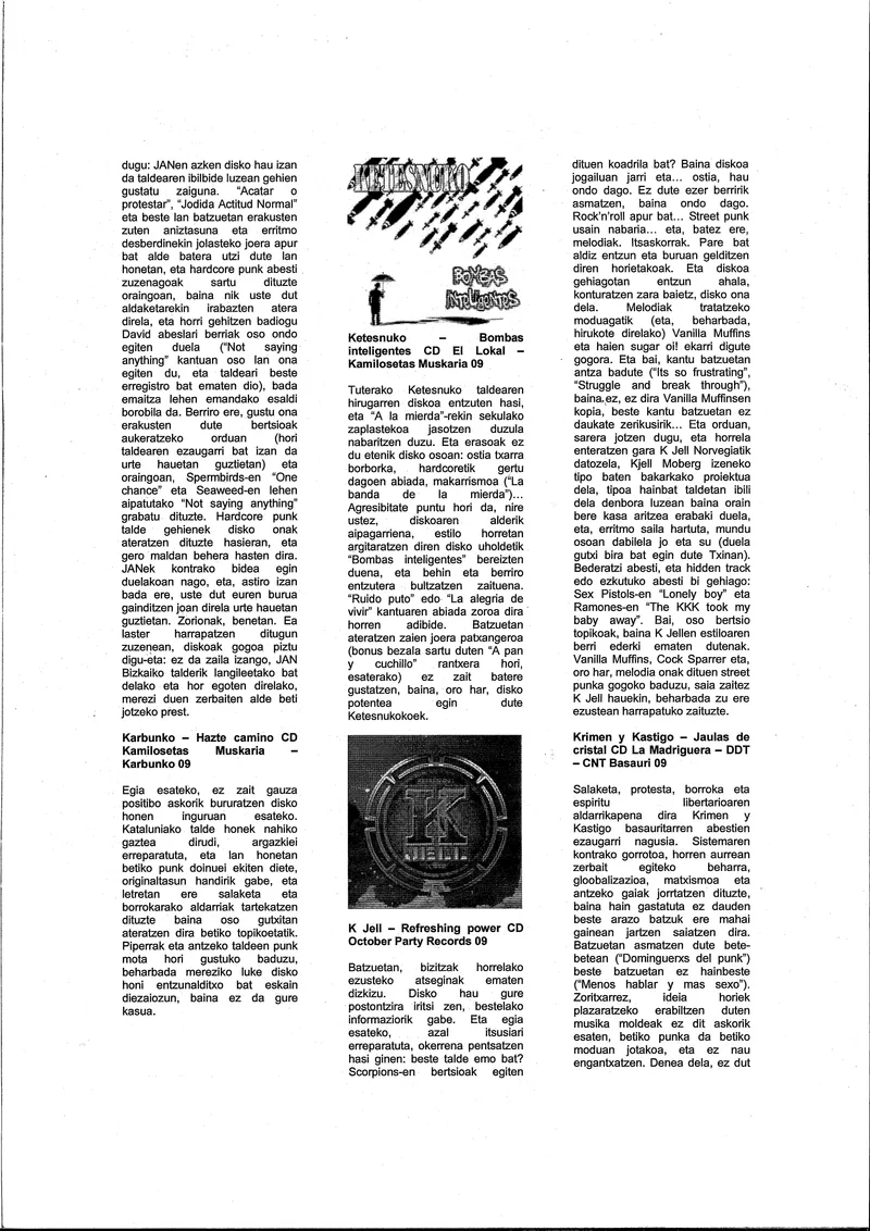 K-Jell review in the Fanzine Izu Giroa - Spania