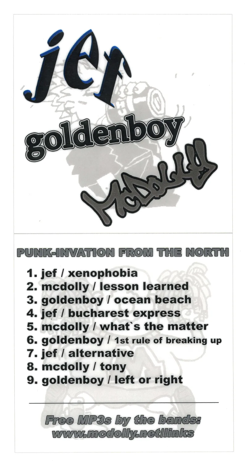 Jef, McDolly og goldenboy punk invation from the north promo cd