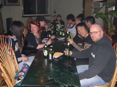 Mat og fest etter konsert, 08.04.2006 Jef Bifengtang – Xinxiang with Jiushengquan (CH).jpg
