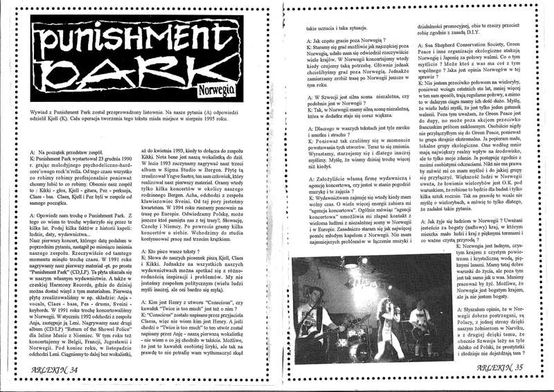 Punishment Park Rovers and Arlekin fanzine 1