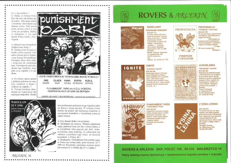 Punishment Park Rovers and Arlekin fanzine 2
