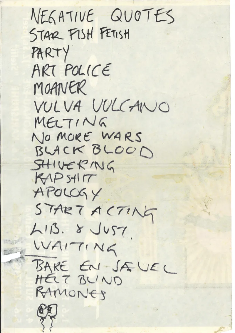 Punishment Park settliste Euro Tour 1995
