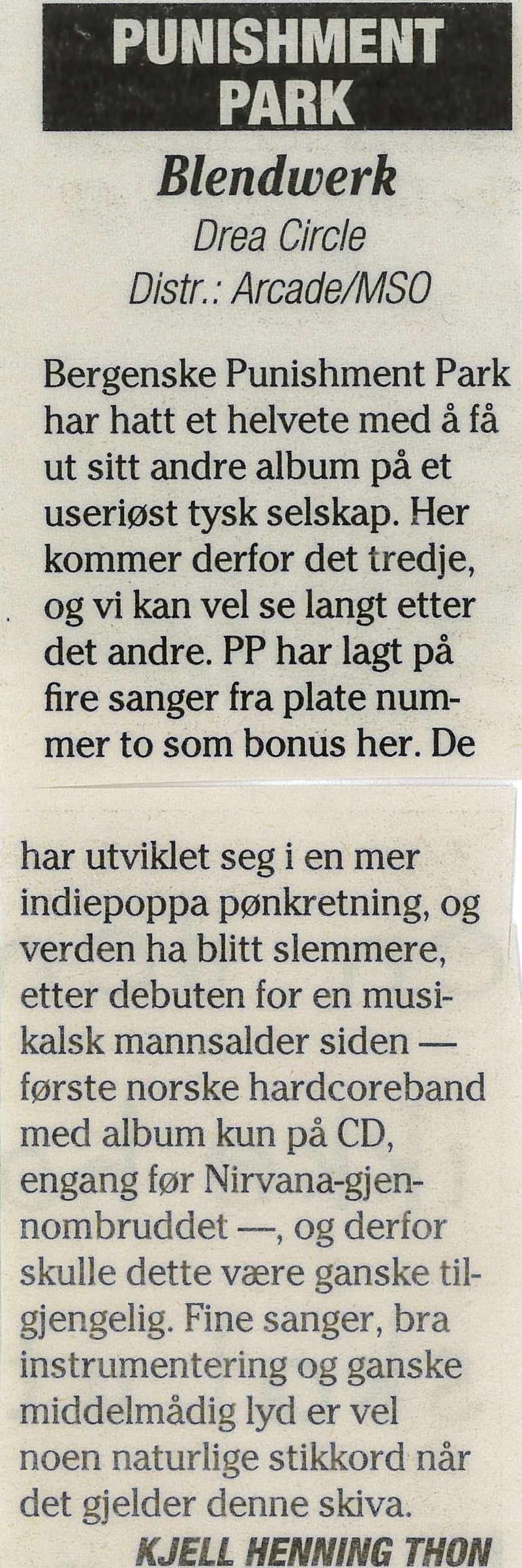 Page 162, Punishment Park - Blendeverk - musikkavisen Puls