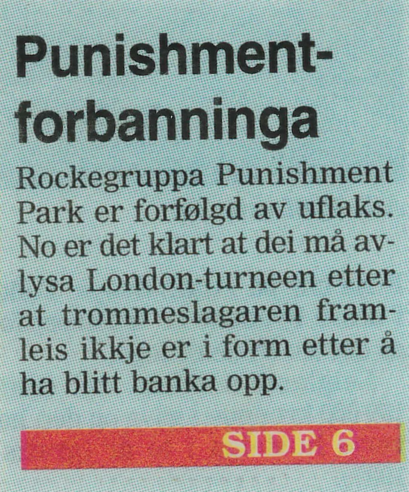 Punishment Park Os og Fusaposten London avlysing 30. april 1997 a