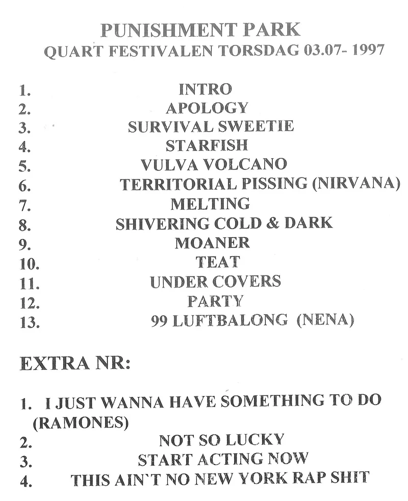 Quart Festivalen settet 1997, fikk 3000,-kr i honorar