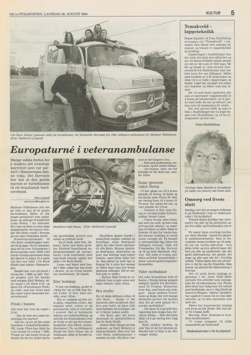 Page 291, No Rest fra Brasil Os og Fusaposten 28. august 2004