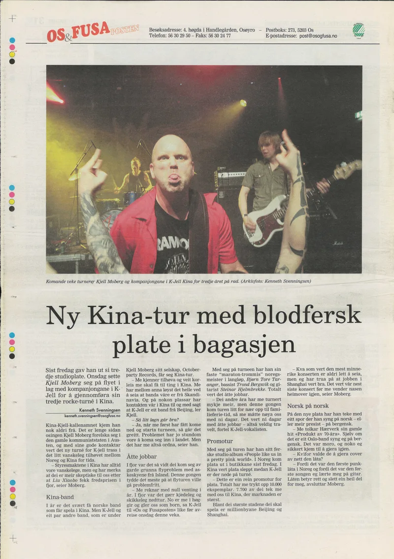 Page 450, K-Jell Kina Os og Fusaposten 25. Juni 2011
