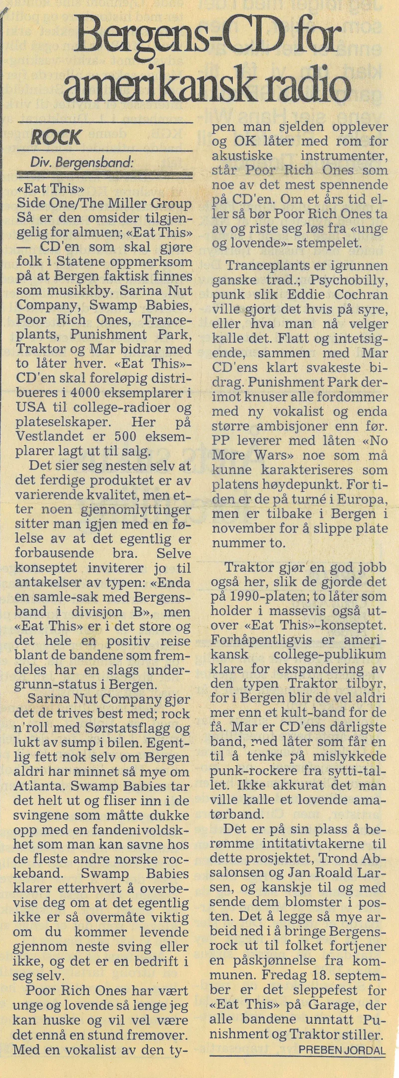 Eat This cd i USA Bergensavisen b