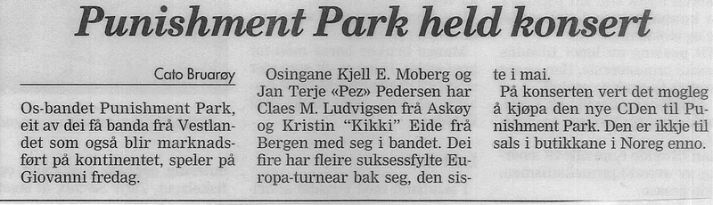 Page 142 - Os og Fusaposten 1994 - Punishment Park Giovanni Os