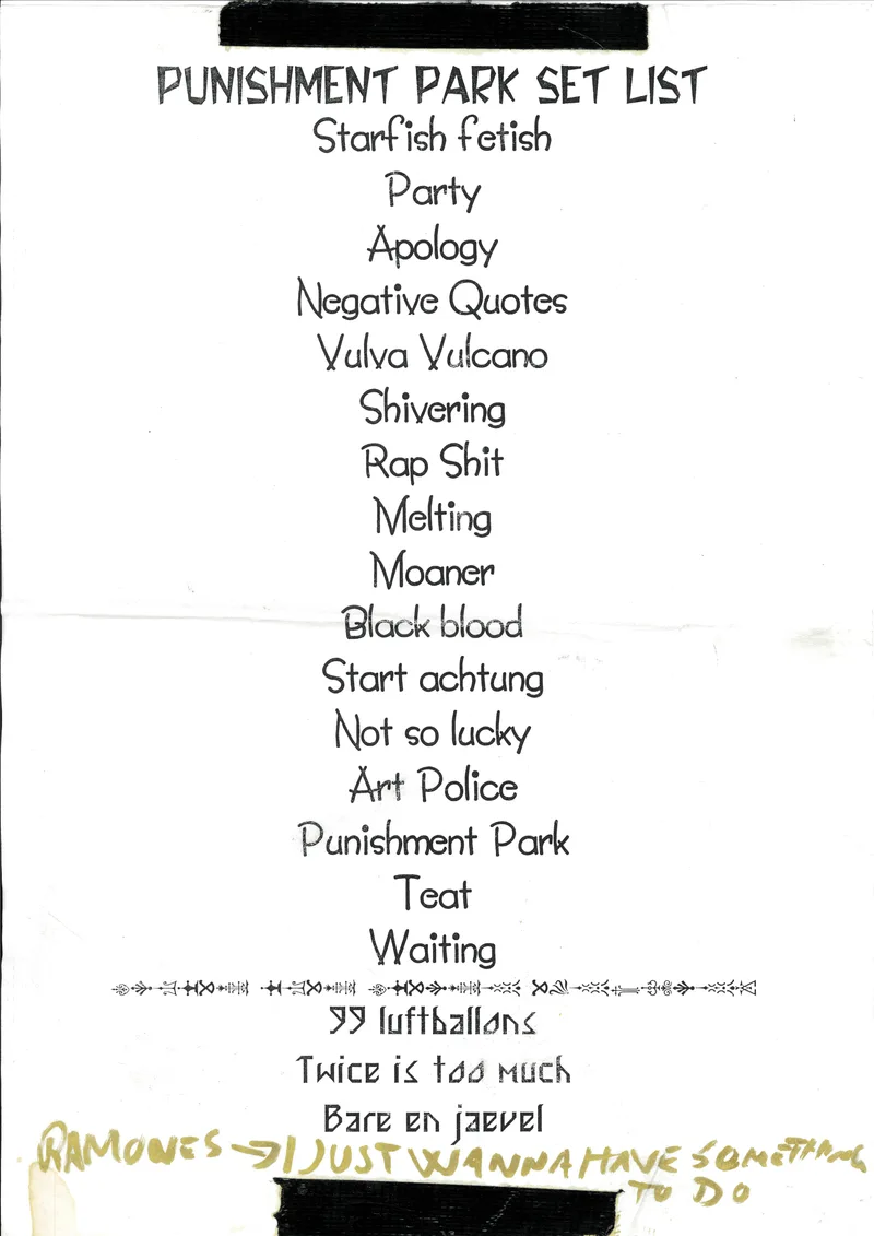 Punishment Park settliste Euro Tour 1994
